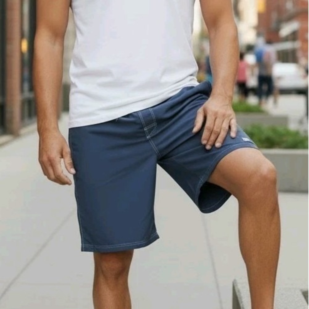 Eldo Mens Dark Grey Board Shorts with Contrast Stitching Size XL Excellent